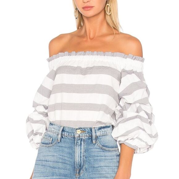 ALEXIS Juneau Wide-Stripe Off-the-Shoulder Top XS - Picture 1 of 11